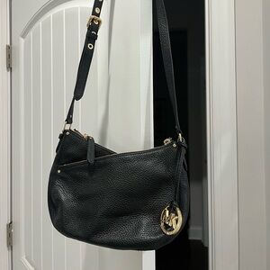 Michael Kors Black Pebbled Leather Crossbody Bag